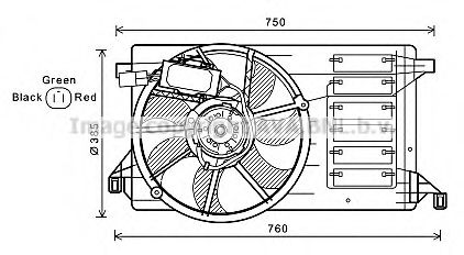 Вентилятор, охлаждение двигателя AVA QUALITY COOLING MZ7545