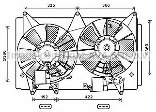 Вентилятор, охлаждение двигателя AVA QUALITY COOLING MZ7547