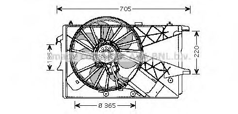 Вентилятор, охлаждение двигателя AVA QUALITY COOLING OL7527