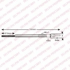 Свеча накаливания DELPHI HDS424