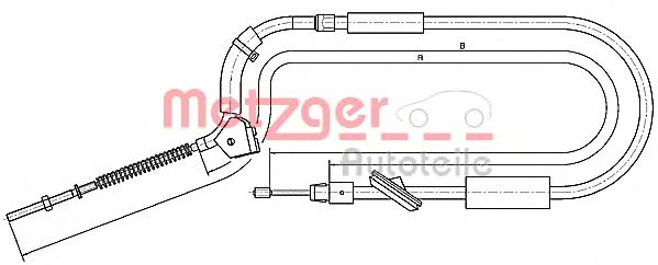 Трос, стояночная тормозная система METZGER 10.9335