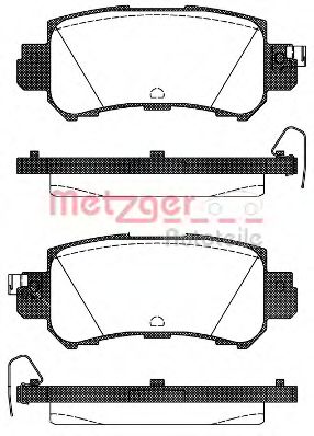 Комплект тормозных колодок, дисковый тормоз METZGER 1170787