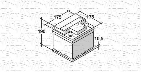 Стартерная аккумуляторная батарея; Стартерная аккумуляторная батарея MAGNETI MARELLI 068040032010