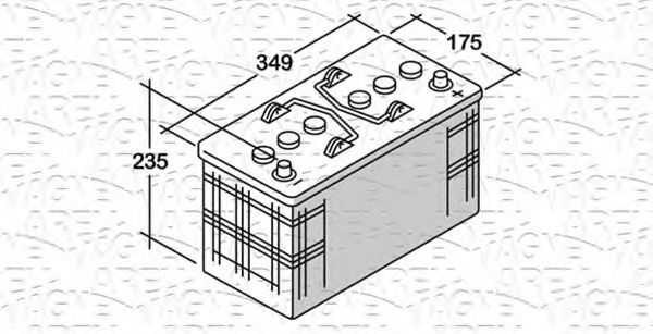 Стартерная аккумуляторная батарея; Стартерная аккумуляторная батарея MAGNETI MARELLI 068105076010
