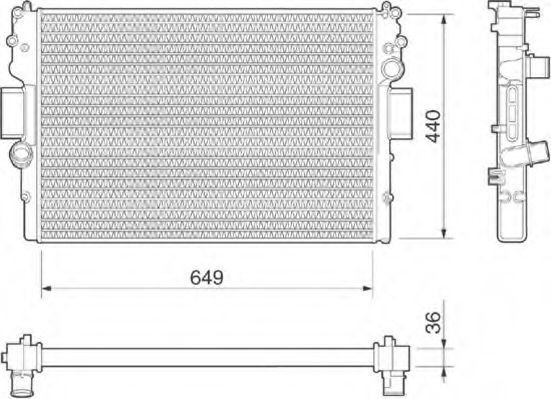 Радиатор, охлаждение двигателя MAGNETI MARELLI 350213015000