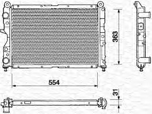 Радиатор, охлаждение двигателя MAGNETI MARELLI 350213107000