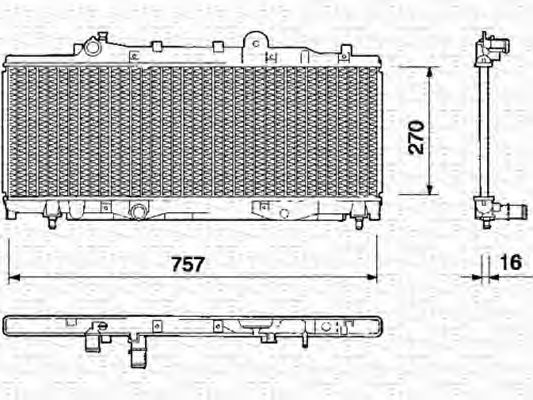 Радиатор, охлаждение двигателя MAGNETI MARELLI 350213118000