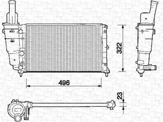 Радиатор, охлаждение двигателя MAGNETI MARELLI 350213120000