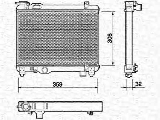 Радиатор, охлаждение двигателя MAGNETI MARELLI 350213137000