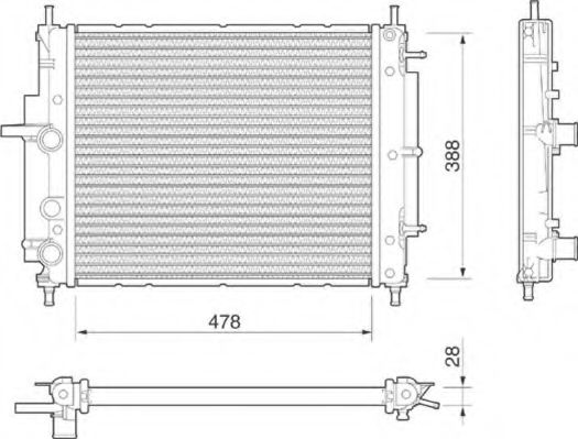 Радиатор, охлаждение двигателя MAGNETI MARELLI 350213175000