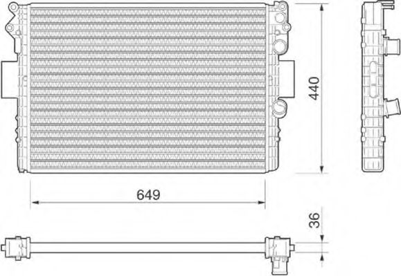 Радиатор, охлаждение двигателя MAGNETI MARELLI 350213184000