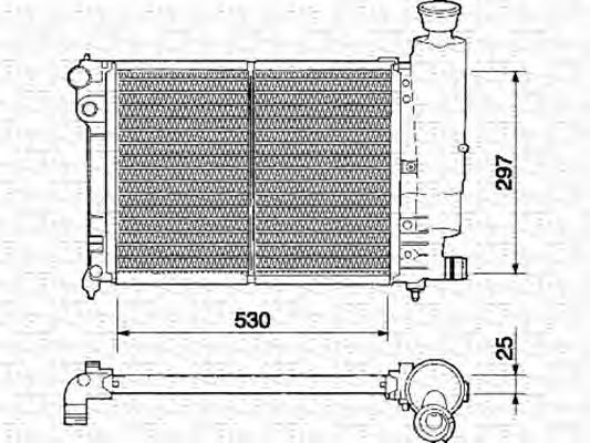 Радиатор, охлаждение двигателя MAGNETI MARELLI 350213329000