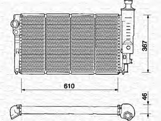 Радиатор, охлаждение двигателя MAGNETI MARELLI 350213341000