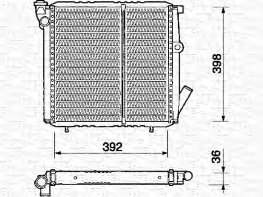 Радиатор, охлаждение двигателя MAGNETI MARELLI 350213349000