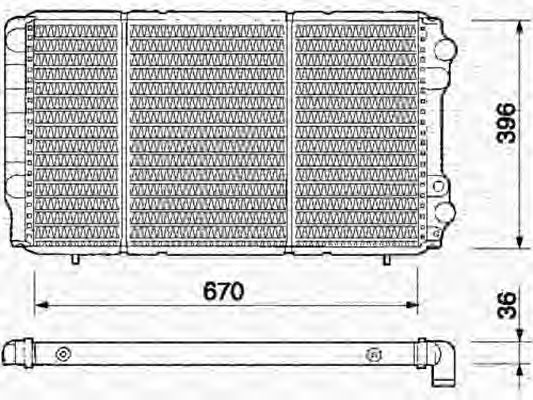 Радиатор, охлаждение двигателя MAGNETI MARELLI 350213361000