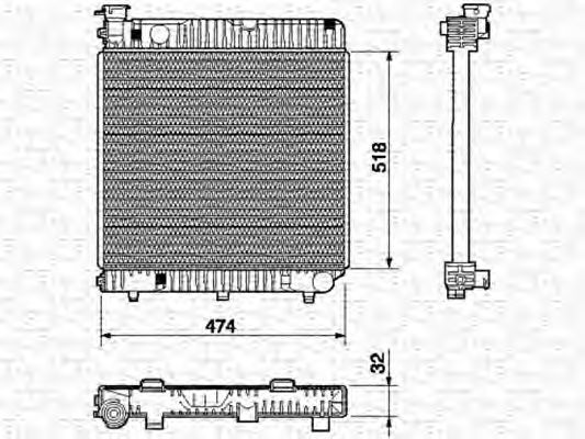 Радиатор, охлаждение двигателя MAGNETI MARELLI 350213523000