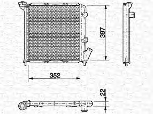 Радиатор, охлаждение двигателя MAGNETI MARELLI 350213613000