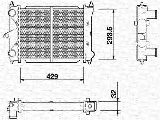 Радиатор, охлаждение двигателя MAGNETI MARELLI 350213650000