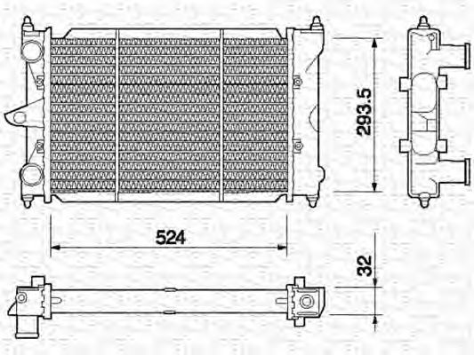 Радиатор, охлаждение двигателя MAGNETI MARELLI 350213652000