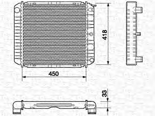 Радиатор, охлаждение двигателя MAGNETI MARELLI 350213657000