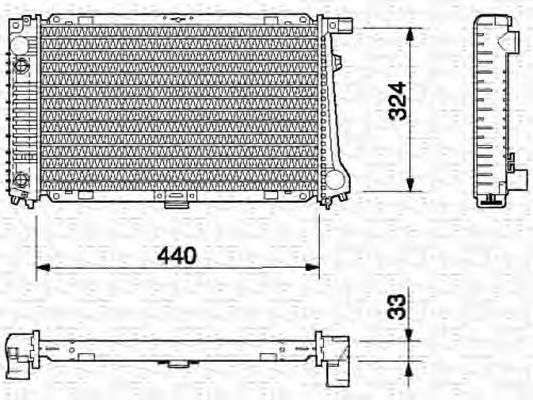 Радиатор, охлаждение двигателя MAGNETI MARELLI 350213696000