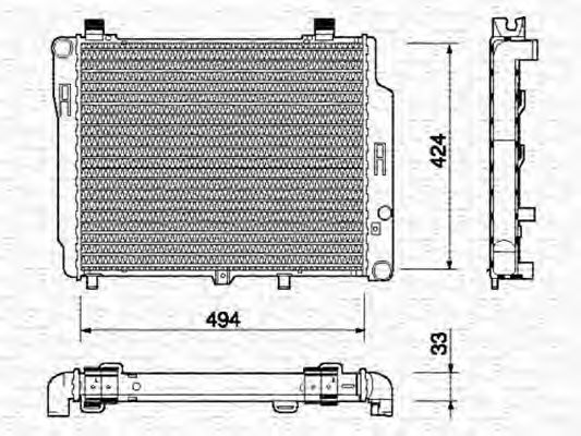 Радиатор, охлаждение двигателя MAGNETI MARELLI 350213714000