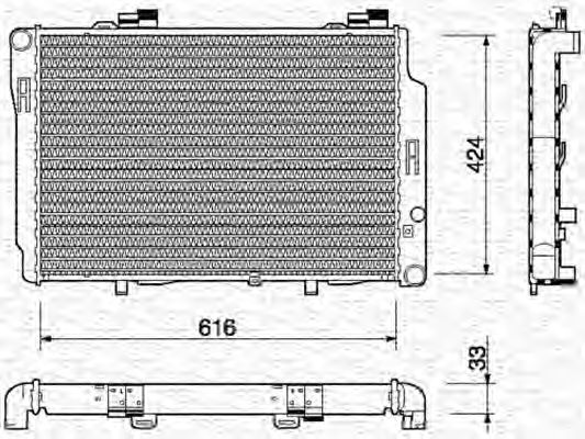 Радиатор, охлаждение двигателя MAGNETI MARELLI 350213741000