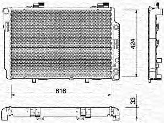 Радиатор, охлаждение двигателя MAGNETI MARELLI 350213742000