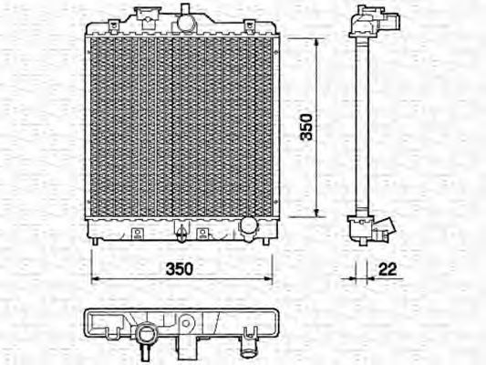 Радиатор, охлаждение двигателя MAGNETI MARELLI 350213749000