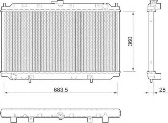 Радиатор, охлаждение двигателя MAGNETI MARELLI 350213805000