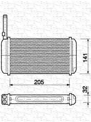 Теплообменник, отопление салона MAGNETI MARELLI 350218156000