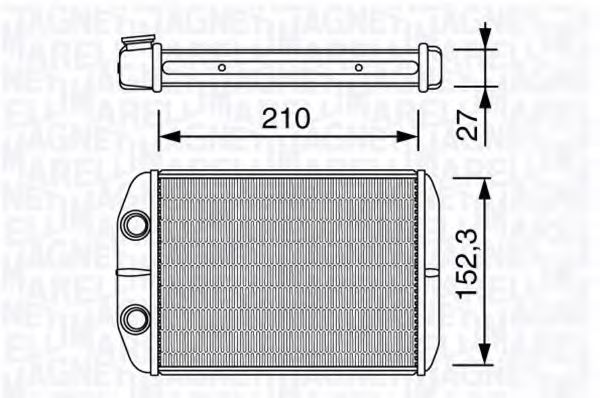 Теплообменник, отопление салона MAGNETI MARELLI 350218332000