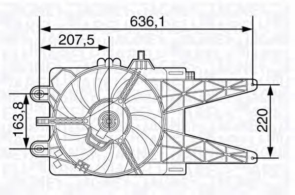 Вентилятор, охлаждение двигателя MAGNETI MARELLI 069422478010