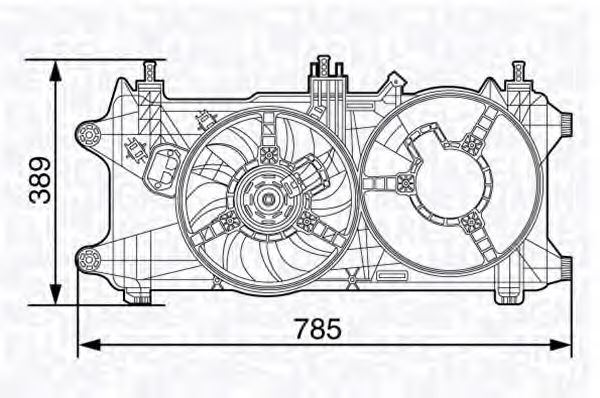 Вентилятор, охлаждение двигателя MAGNETI MARELLI 069422487010