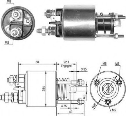 Тяговое реле, стартер MAGNETI MARELLI 940113050497