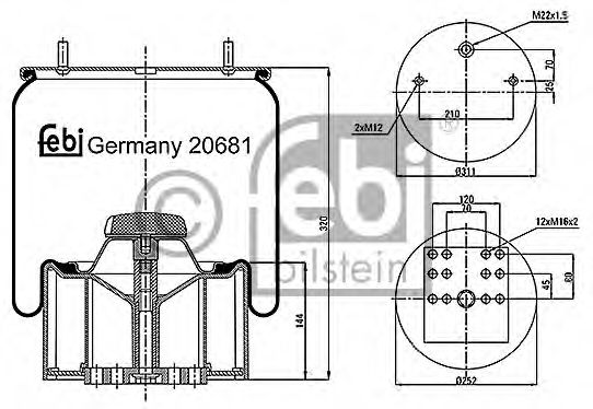 Кожух пневматической рессоры FEBI BILSTEIN 20681