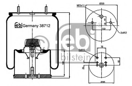 Кожух пневматической рессоры FEBI BILSTEIN 38712