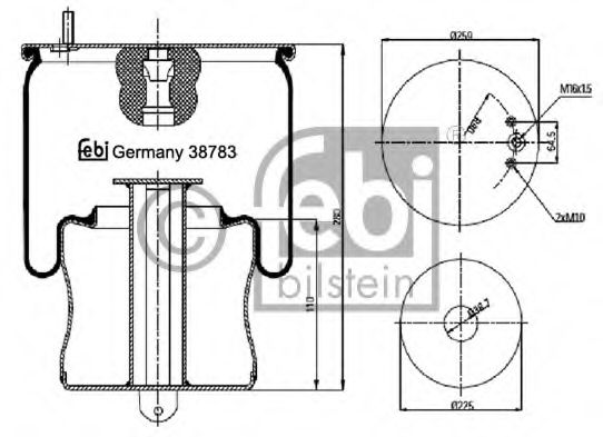 Кожух пневматической рессоры FEBI BILSTEIN 38783