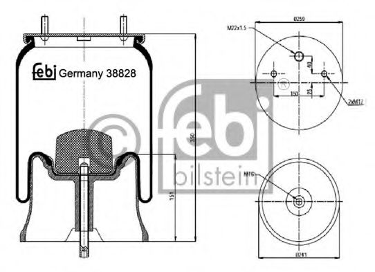 Кожух пневматической рессоры FEBI BILSTEIN 38828