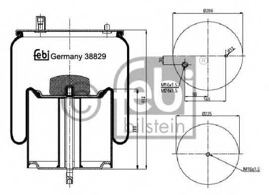 Кожух пневматической рессоры FEBI BILSTEIN 38829