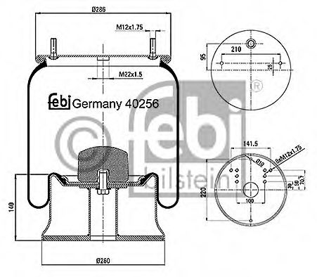 Кожух пневматической рессоры FEBI BILSTEIN 40256