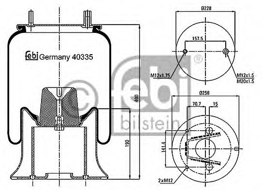 Кожух пневматической рессоры FEBI BILSTEIN 40335