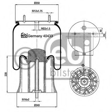 Кожух пневматической рессоры FEBI BILSTEIN 40433