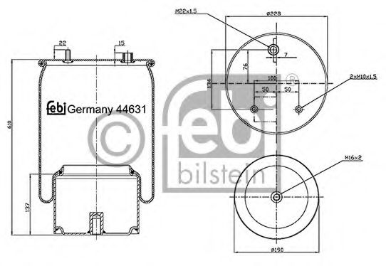 Кожух пневматической рессоры FEBI BILSTEIN 44631