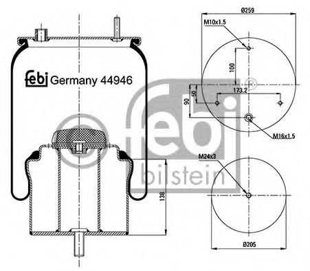Кожух пневматической рессоры FEBI BILSTEIN 44946