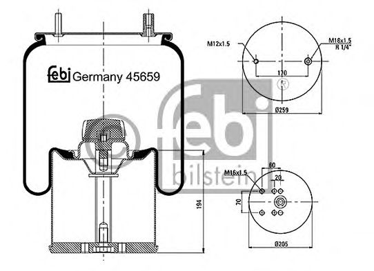 Кожух пневматической рессоры FEBI BILSTEIN 45659