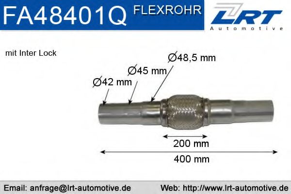 Гофрированная труба, выхлопная система LRT FA48401Q