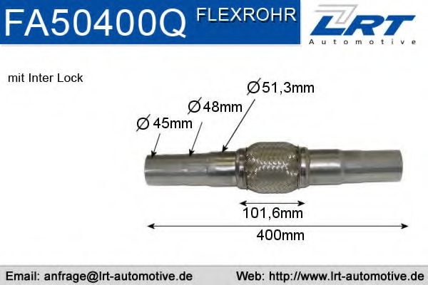 Гофрированная труба, выхлопная система LRT FA50400Q