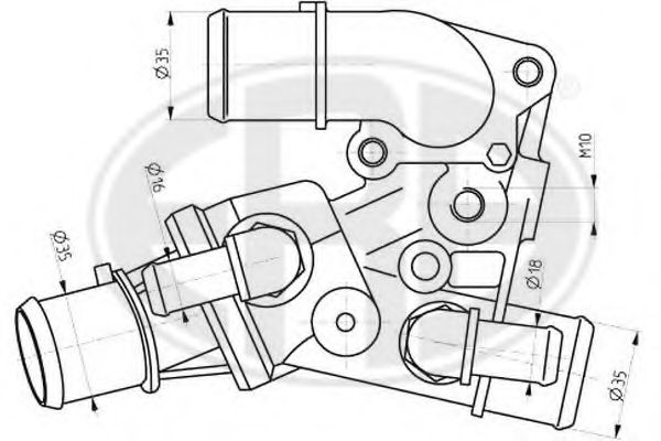 Термостат, охлаждающая жидкость ERA 350250