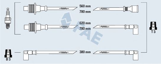 Комплект проводов зажигания FAE 83310